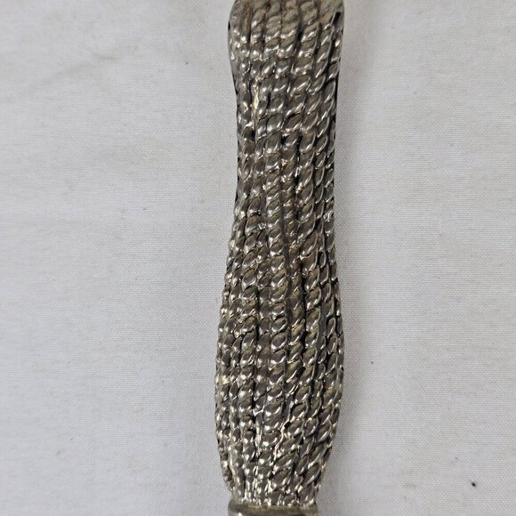 Vintage Silea Silver Plate Salad Servers Tassel Look Handles Heavy Weight - Picture 3 of 9